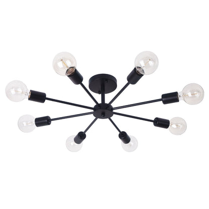 Plafonnier semi-encastré Spoutnik noir/doré pour salon, cuisine, bureau, chambre à coucher, hall d'entrée