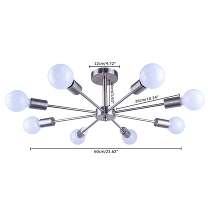 Plafonnier semi-encastré Spoutnik noir/doré pour salon, cuisine, bureau, chambre à coucher, hall d'entrée