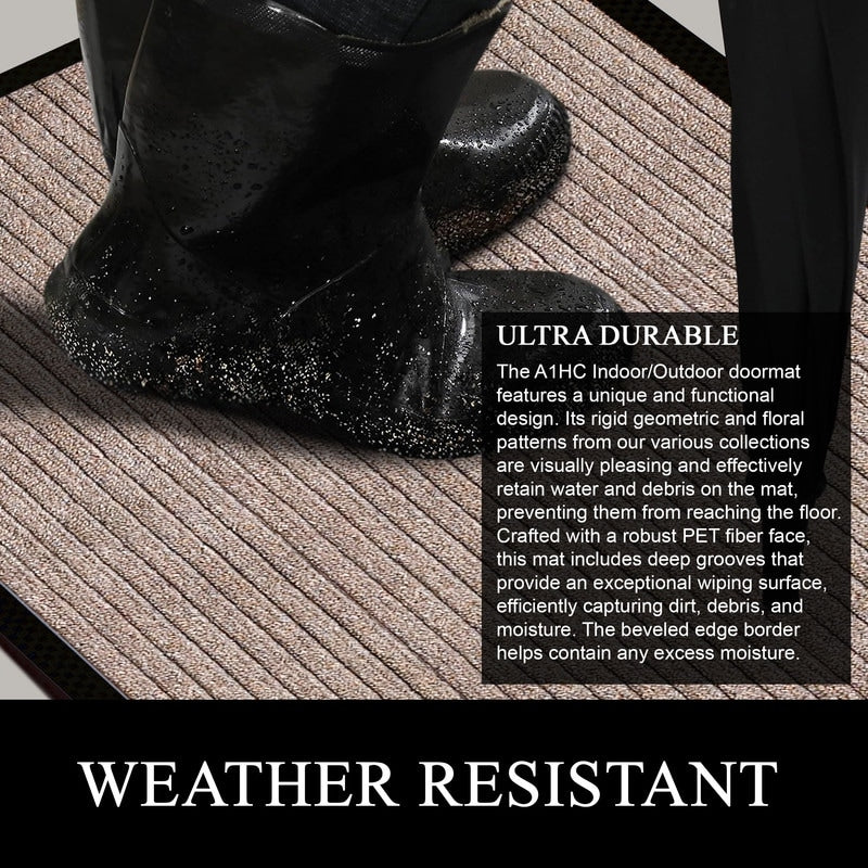 A1HC Nouveau paillasson en caoutchouc polypropylène durable et polyvalent Paillasson intérieur/extérieur toutes saisons
