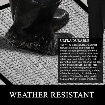 A1HC Nouveau paillasson en caoutchouc polypropylène durable et polyvalent Paillasson intérieur/extérieur toutes saisons
