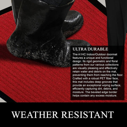 A1HC Nouveau paillasson en caoutchouc polypropylène durable et polyvalent Paillasson intérieur/extérieur toutes saisons