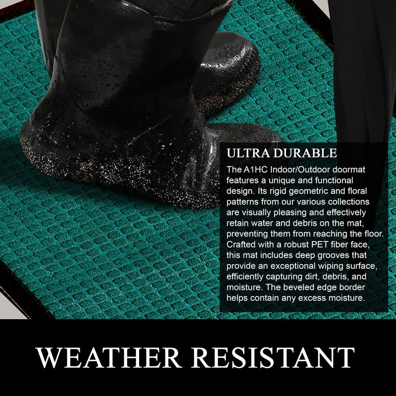 A1HC Nouveau paillasson en caoutchouc polypropylène durable et polyvalent Paillasson intérieur/extérieur toutes saisons
