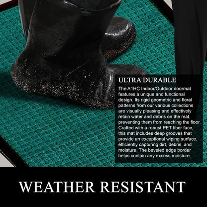 A1HC Nouveau paillasson en caoutchouc polypropylène durable et polyvalent Paillasson intérieur/extérieur toutes saisons