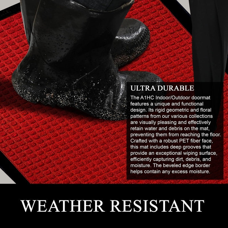 A1HC Nouveau paillasson en caoutchouc polypropylène durable et polyvalent Paillasson intérieur/extérieur toutes saisons