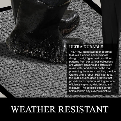 A1HC Nouveau paillasson en caoutchouc polypropylène durable et polyvalent Paillasson intérieur/extérieur toutes saisons