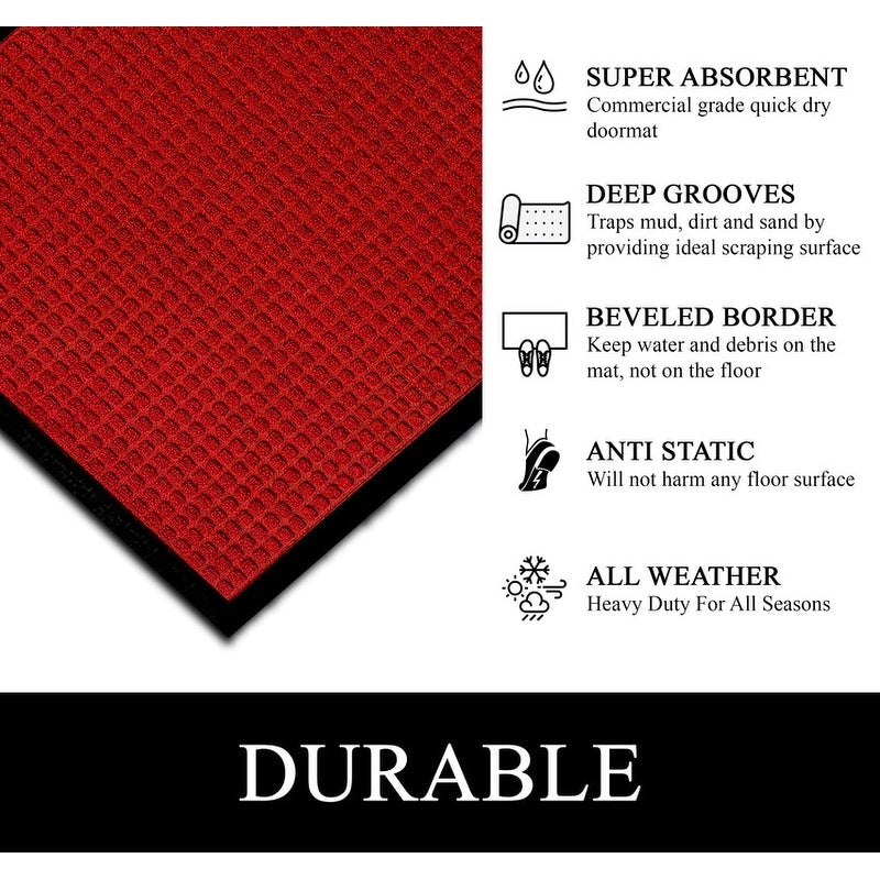 A1HC Nouveau paillasson en caoutchouc polypropylène durable et polyvalent Paillasson intérieur/extérieur toutes saisons