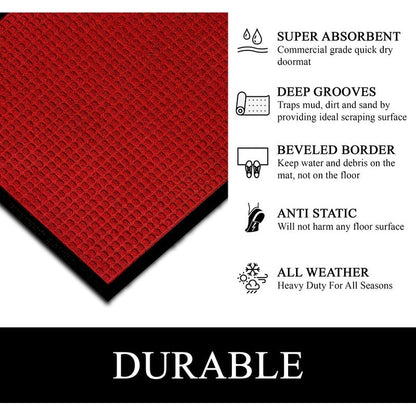 A1HC Nouveau paillasson en caoutchouc polypropylène durable et polyvalent Paillasson intérieur/extérieur toutes saisons