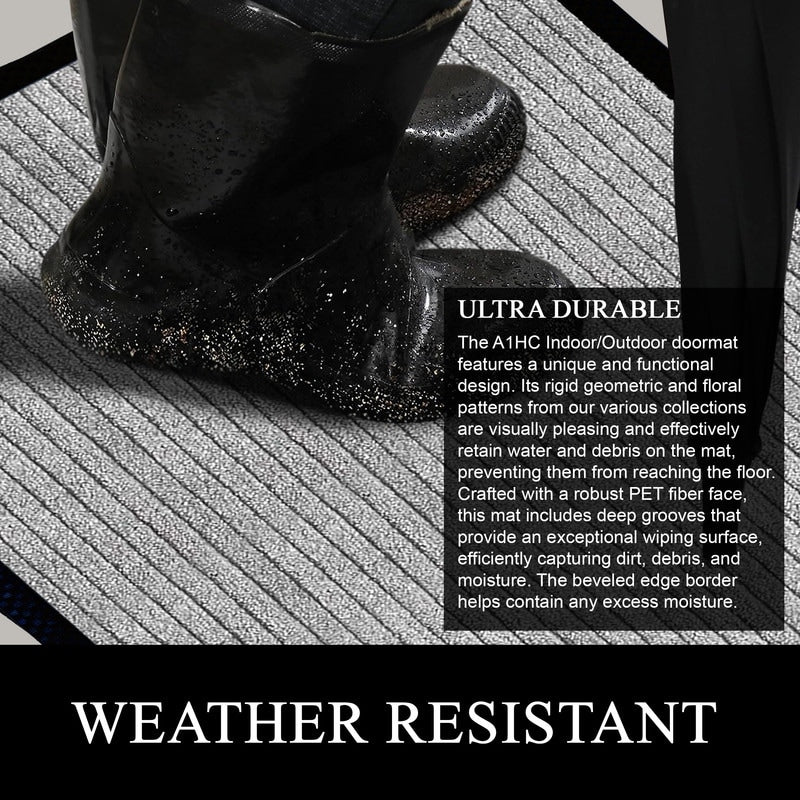 A1HC Nouveau paillasson en caoutchouc polypropylène durable et polyvalent Paillasson intérieur/extérieur toutes saisons