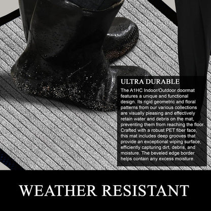A1HC Nouveau paillasson en caoutchouc polypropylène durable et polyvalent Paillasson intérieur/extérieur toutes saisons