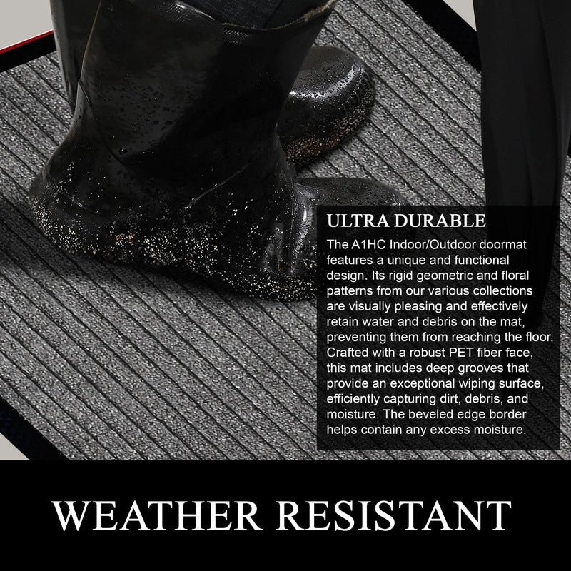 A1HC Nouveau paillasson en caoutchouc polypropylène durable et polyvalent Paillasson intérieur/extérieur toutes saisons