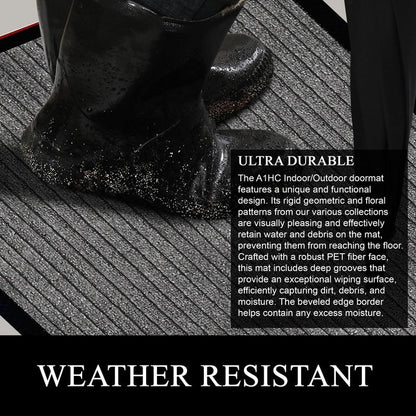 A1HC Nouveau paillasson en caoutchouc polypropylène durable et polyvalent Paillasson intérieur/extérieur toutes saisons