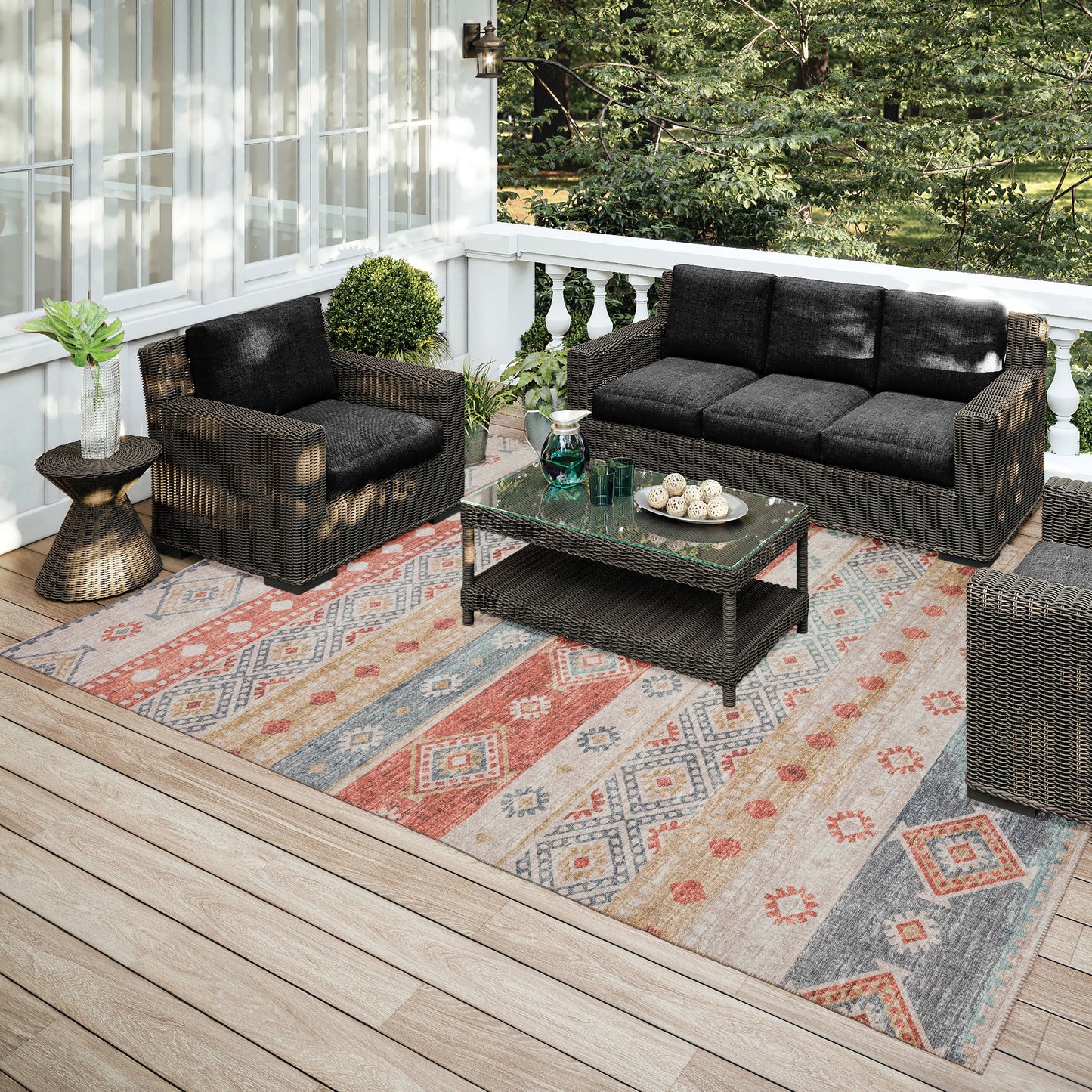 Tapis lavable Addison intérieur/extérieur Yuma Southwest Boho