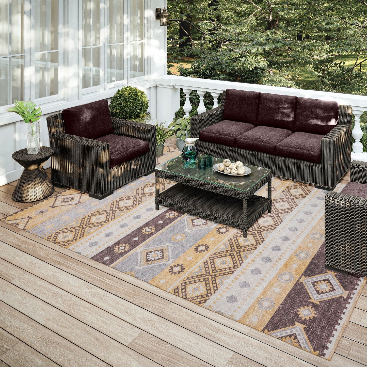 Tapis lavable Addison intérieur/extérieur Yuma Southwest Boho