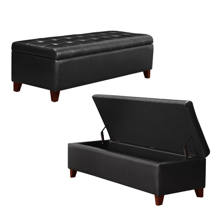 Banc ottoman de rangement en cuir reconstitué Adeco 50