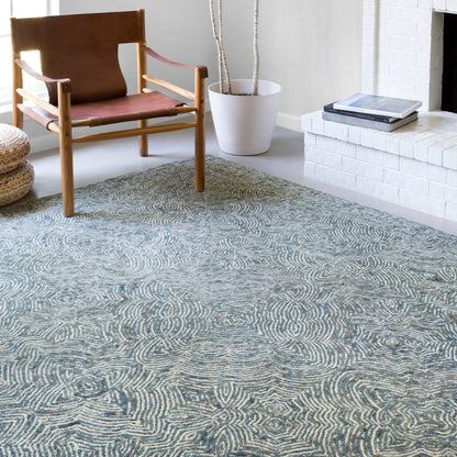 Tapis contemporain touffeté à la main en laine denim Aspen d'Alexander Home