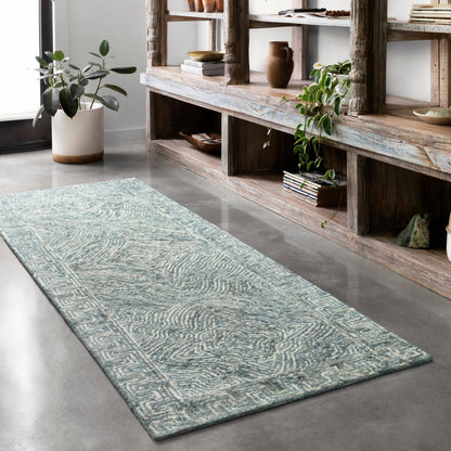 Tapis contemporain touffeté à la main en laine denim Aspen d'Alexander Home