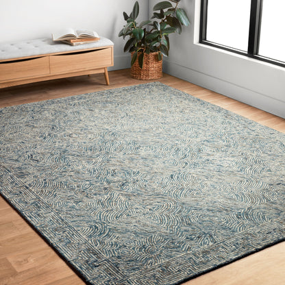 Tapis contemporain touffeté à la main en laine denim Aspen d'Alexander Home