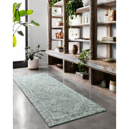 Tapis contemporain touffeté à la main en laine denim Aspen d'Alexander Home