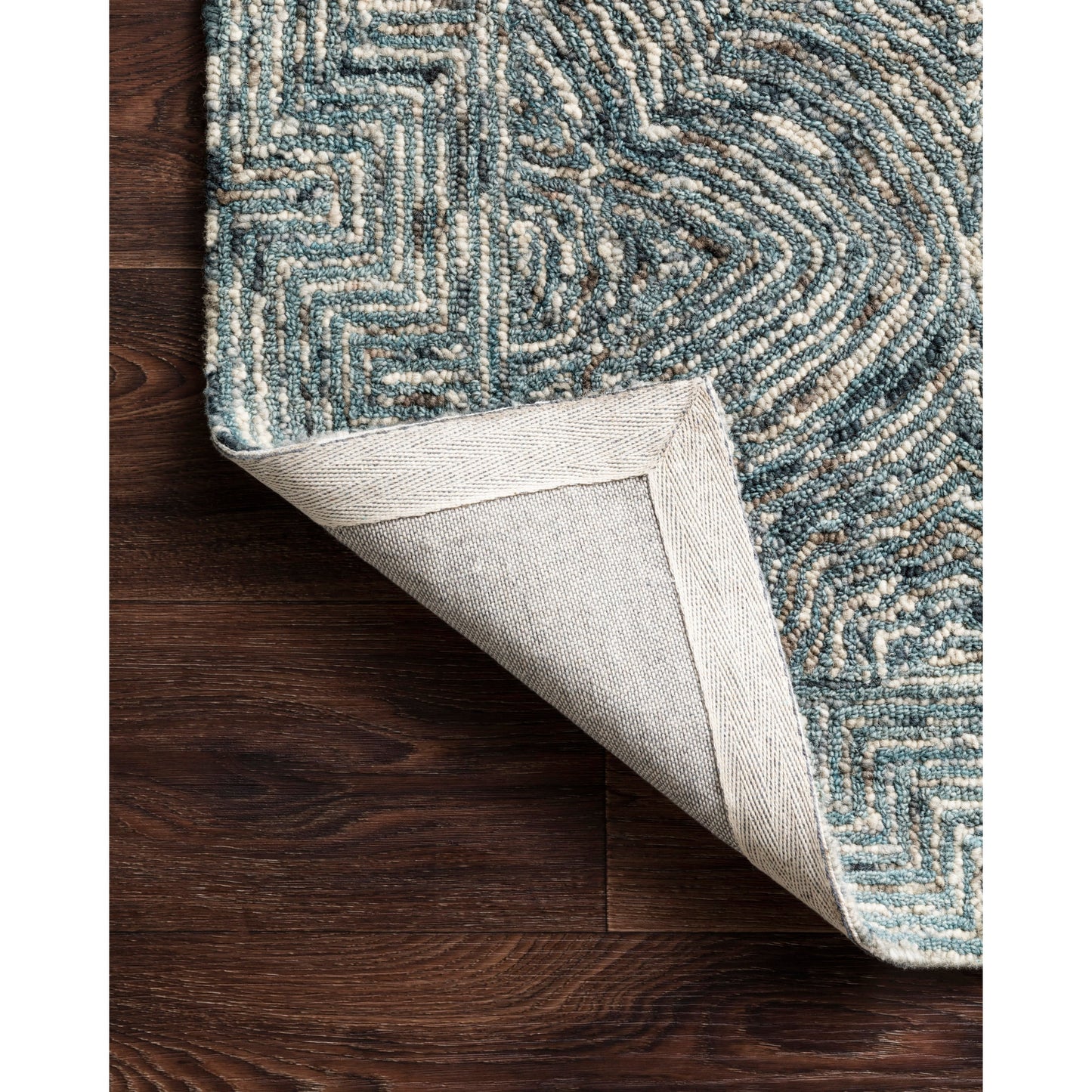 Tapis contemporain touffeté à la main en laine denim Aspen d'Alexander Home