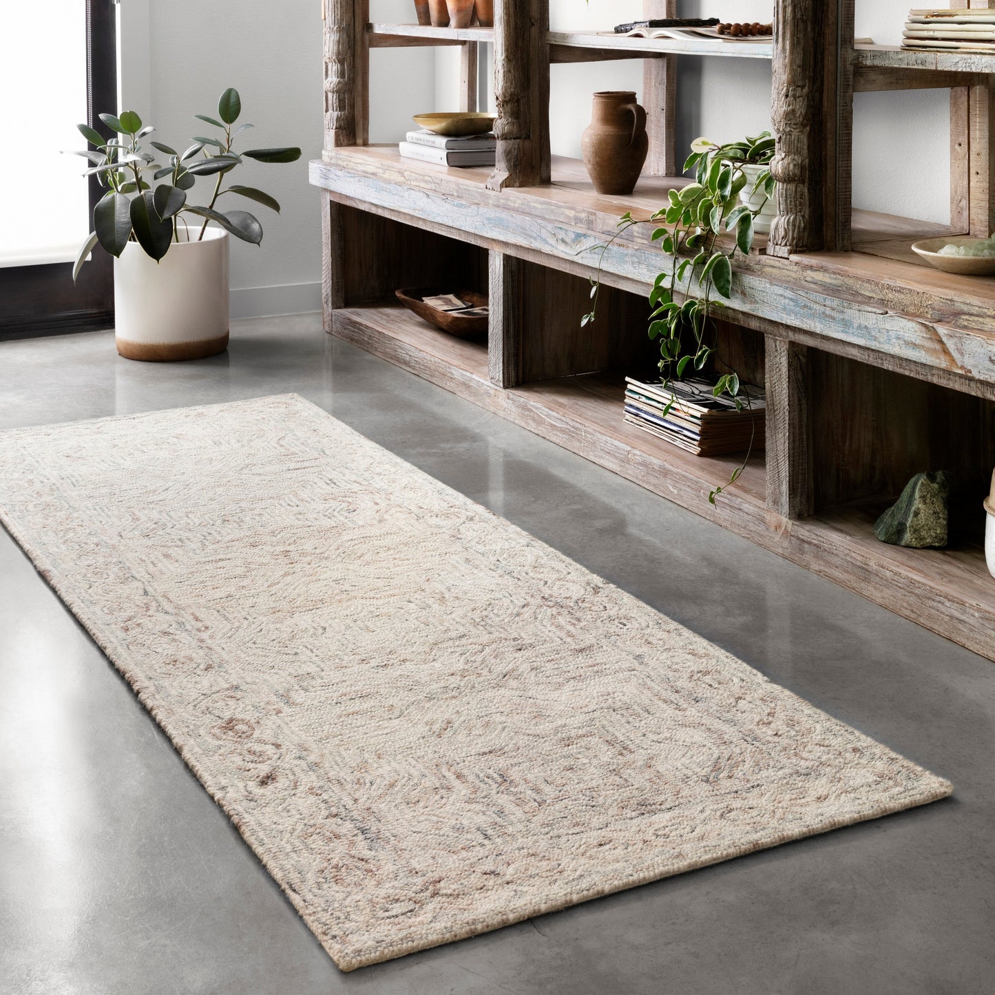 Tapis contemporain en laine touffeté à la main Alexander Home Aspen Neutral