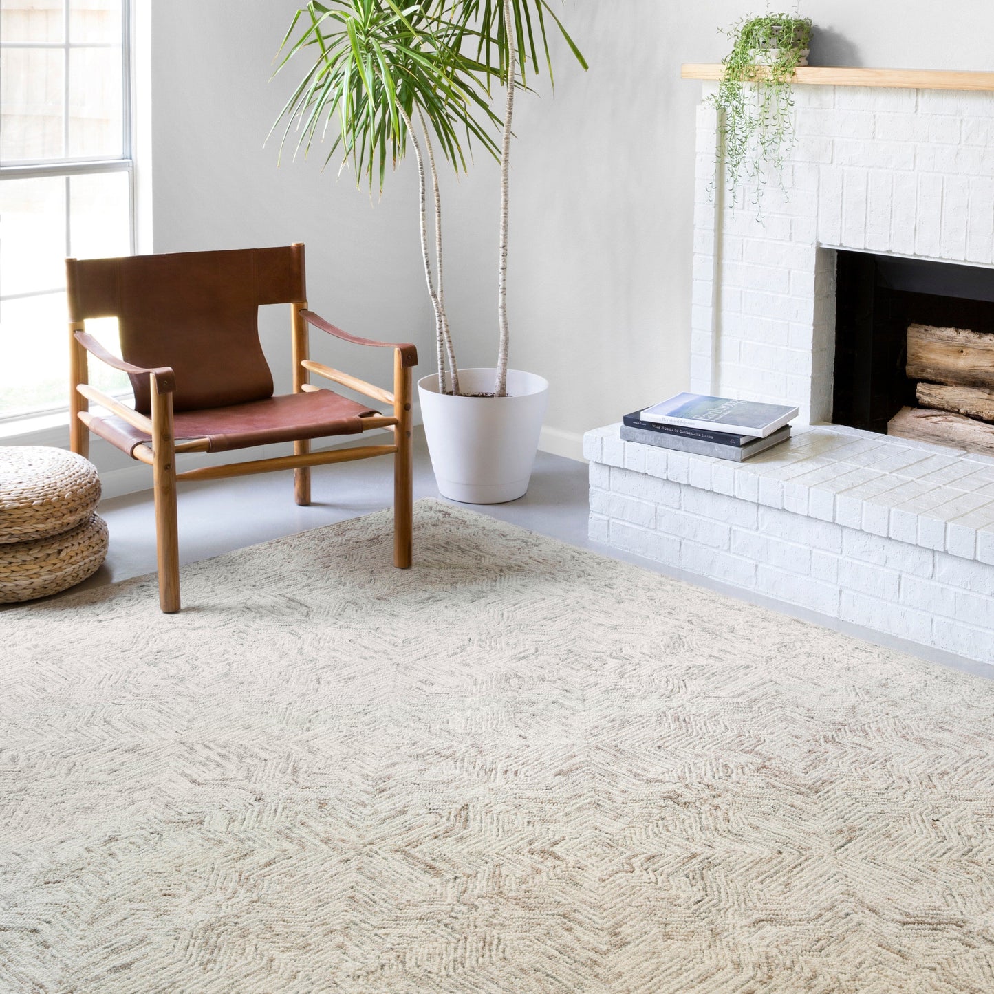 Tapis contemporain en laine touffeté à la main Alexander Home Aspen Neutral