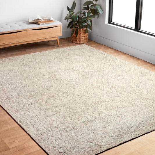 Tapis contemporain en laine touffeté à la main Alexander Home Aspen Neutral