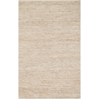 Tapis tissé à la main en jute et cuir Alexander Home Farmhouse