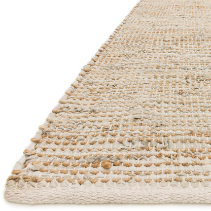 Tapis tissé à la main en jute et cuir Alexander Home Farmhouse