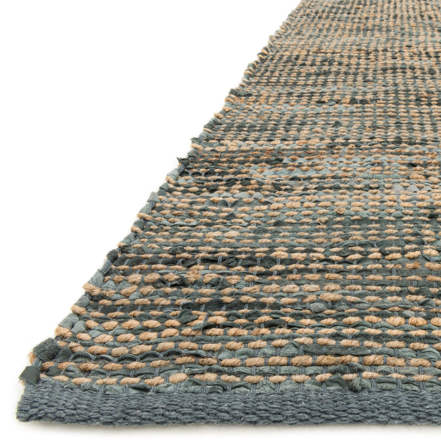 Tapis tissé à la main en jute et cuir Alexander Home Farmhouse