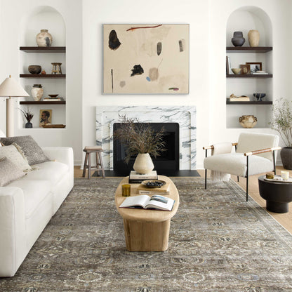 Tapis imprimé vintage vieilli Isabelle d'Alexander Home, style shabby chic