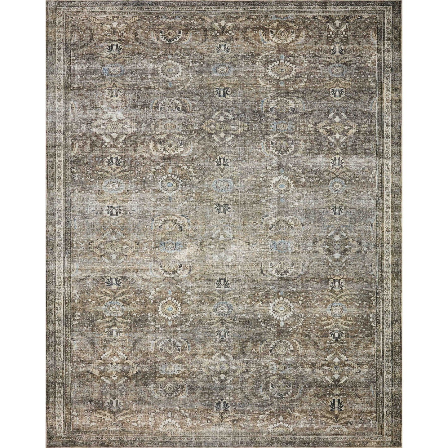 Tapis imprimé vintage vieilli Isabelle d'Alexander Home, style shabby chic