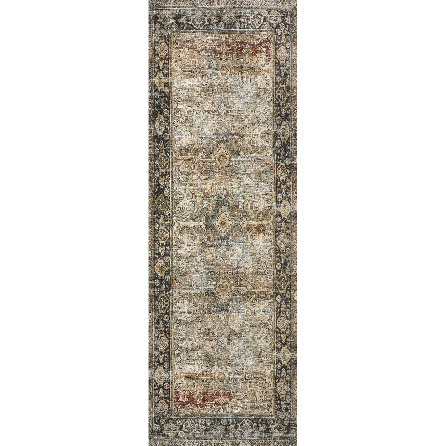 Tapis imprimé oriental ton olive Isabelle d'Alexander Home
