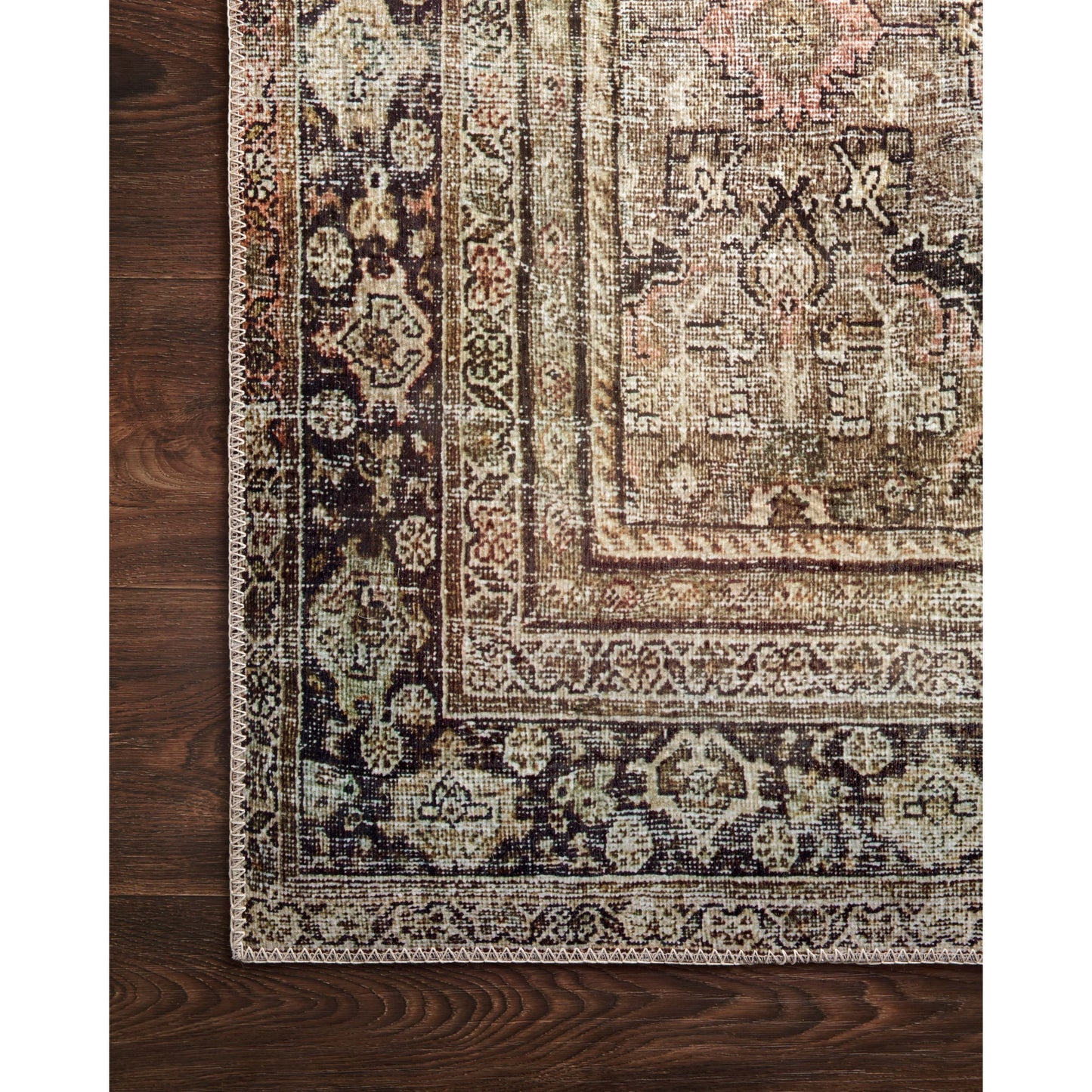 Tapis imprimé oriental ton olive Isabelle d'Alexander Home