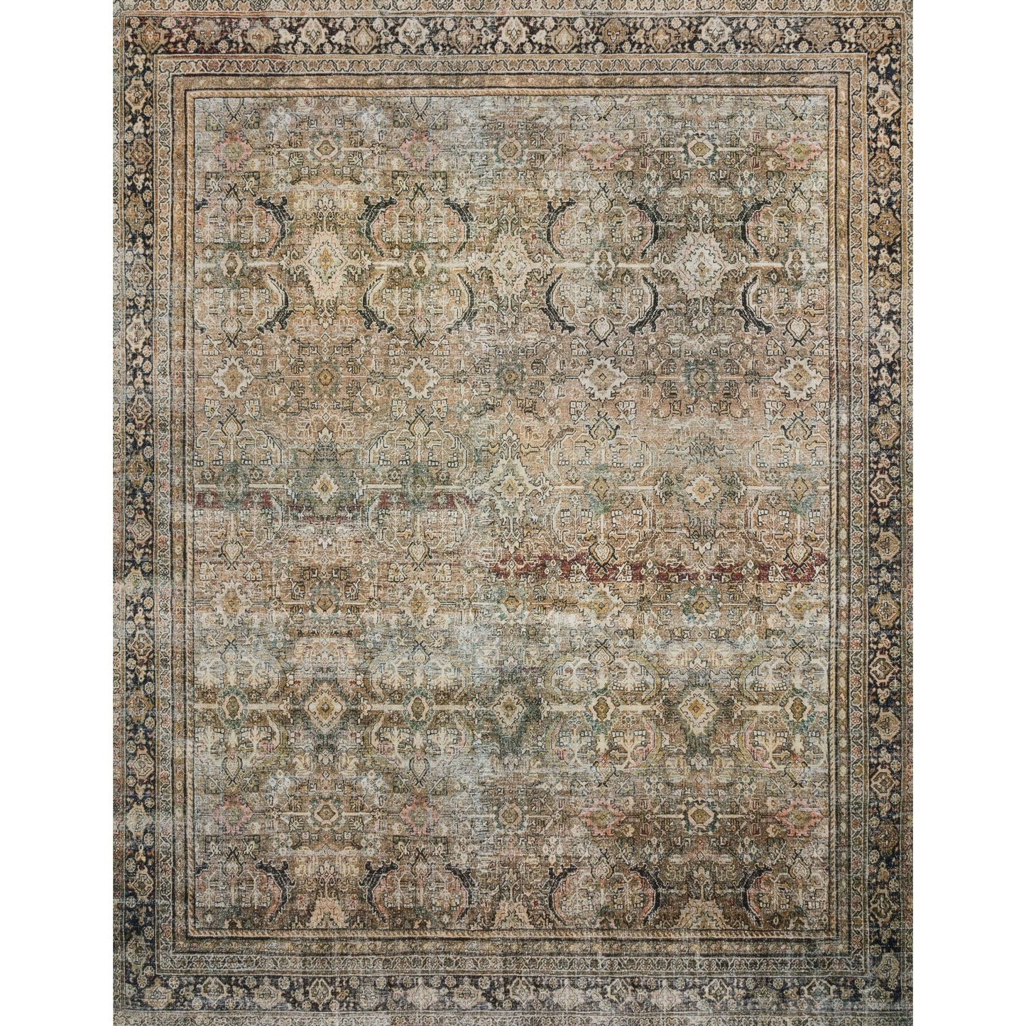 Tapis imprimé oriental ton olive Isabelle d'Alexander Home