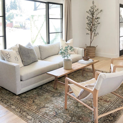 Tapis imprimé oriental ton olive Isabelle d'Alexander Home