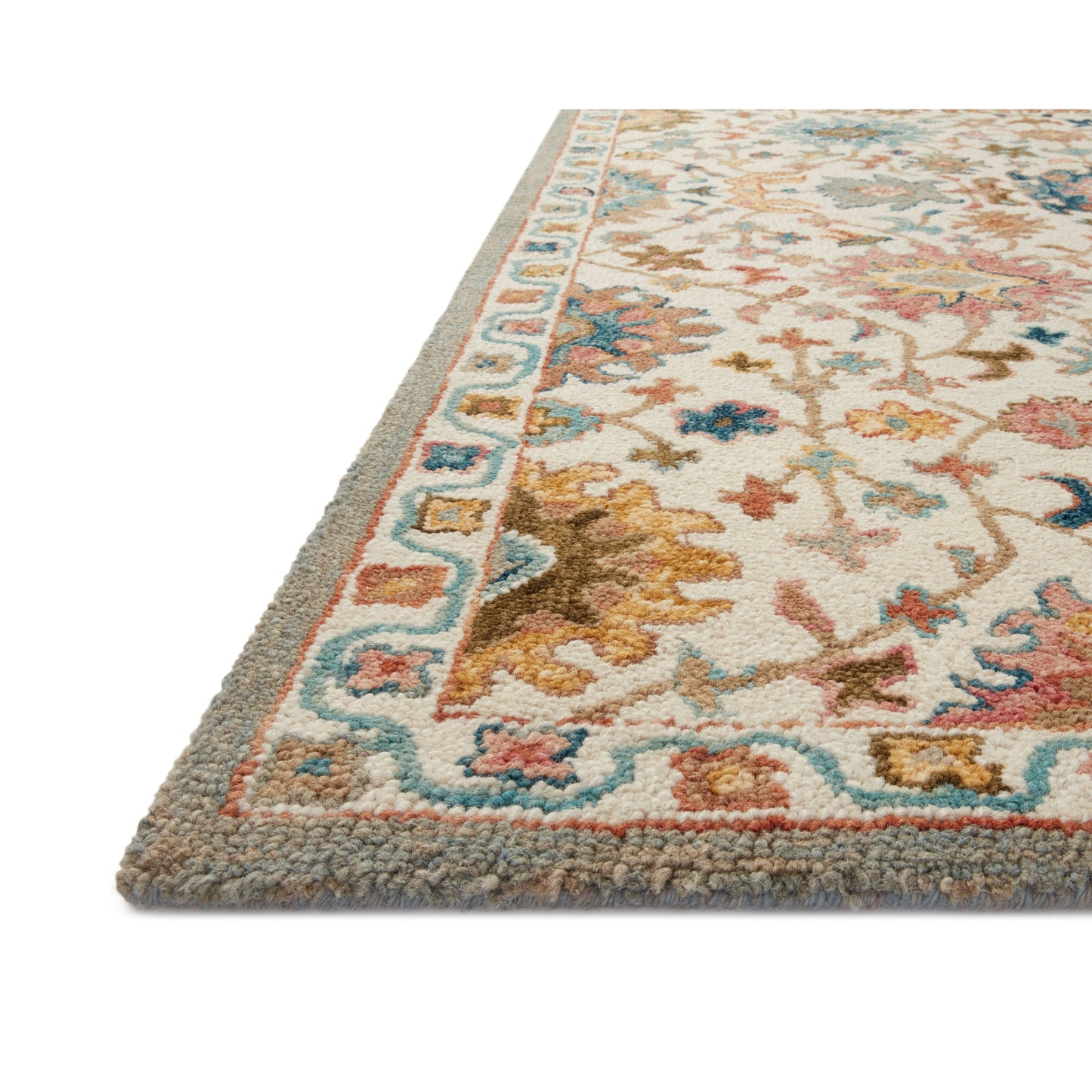 Tapis floral Alexander Home Megan crocheté à la main 100 % laine