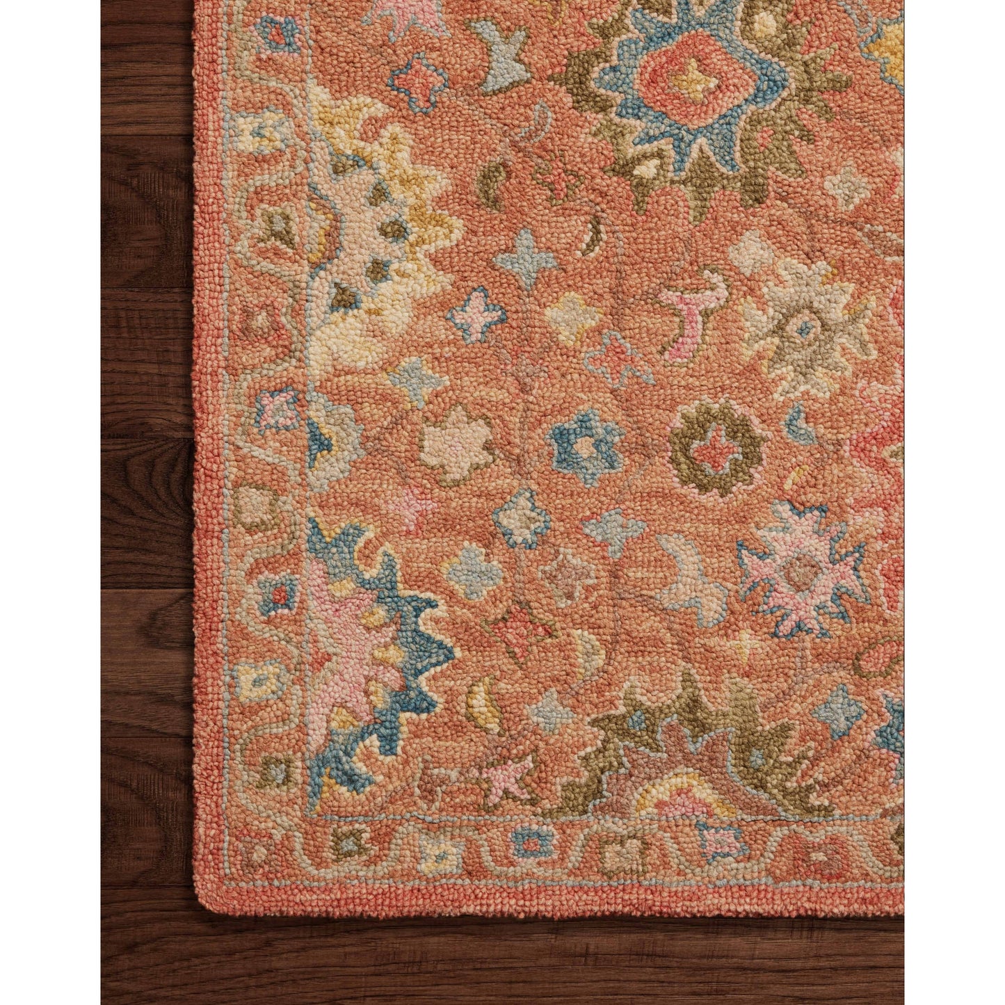 Tapis floral Alexander Home Megan crocheté à la main 100 % laine