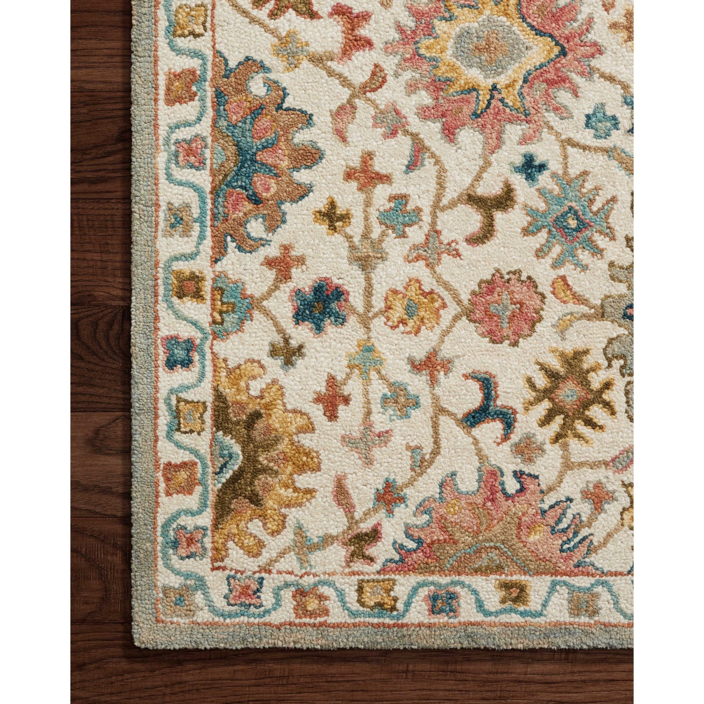 Tapis floral Alexander Home Megan crocheté à la main 100 % laine