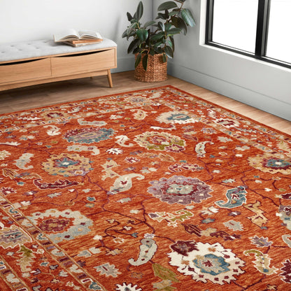 Tapis floral Alexander Home Megan crocheté à la main 100 % laine