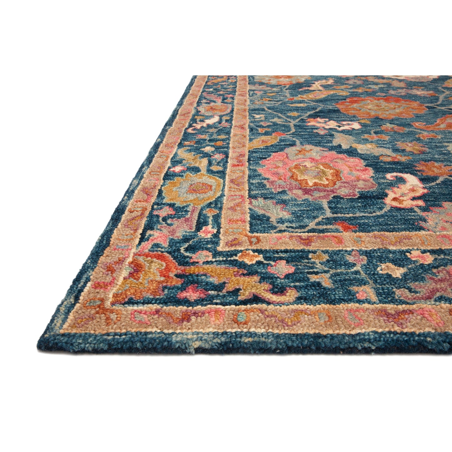 Tapis floral Alexander Home Megan crocheté à la main 100 % laine