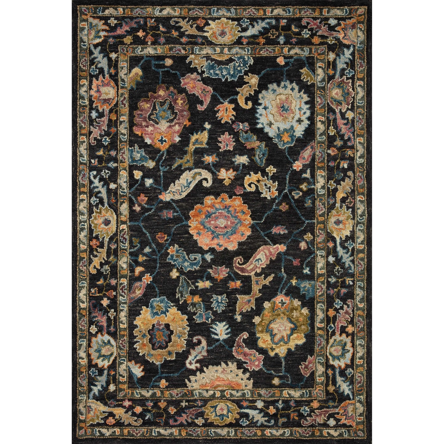 Tapis floral Alexander Home Megan crocheté à la main 100 % laine