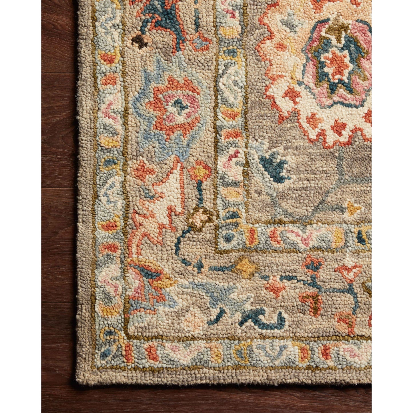 Tapis floral Alexander Home Megan crocheté à la main 100 % laine