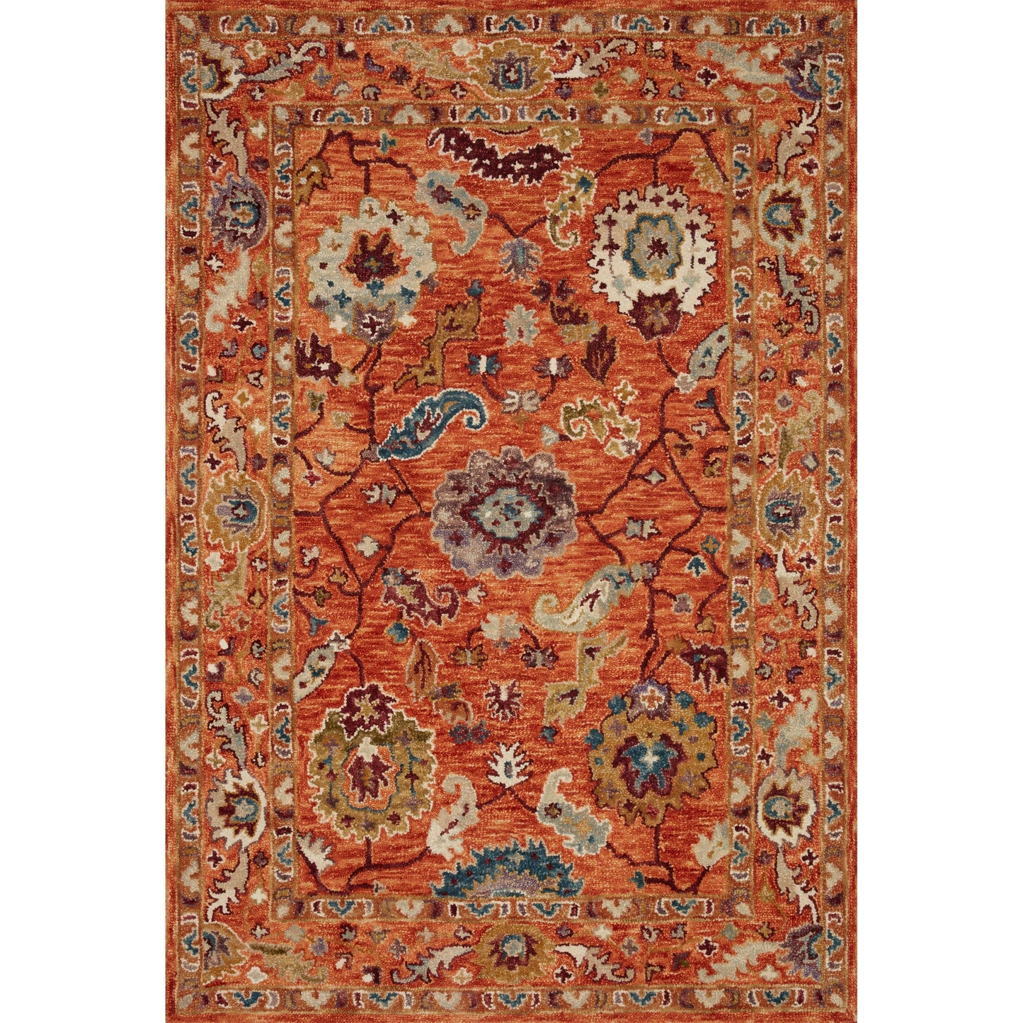 Tapis floral Alexander Home Megan crocheté à la main 100 % laine