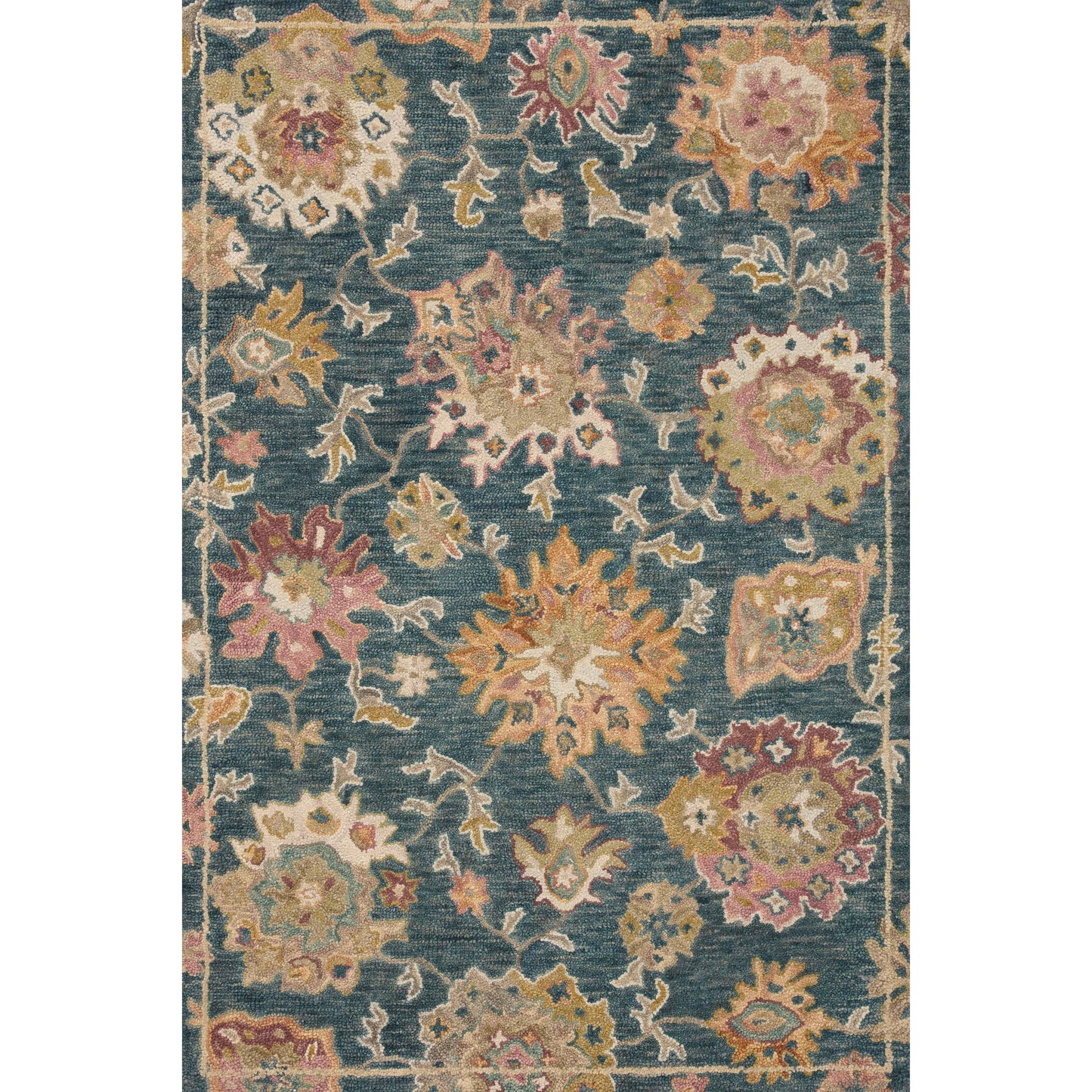 Tapis floral Alexander Home Megan crocheté à la main 100 % laine