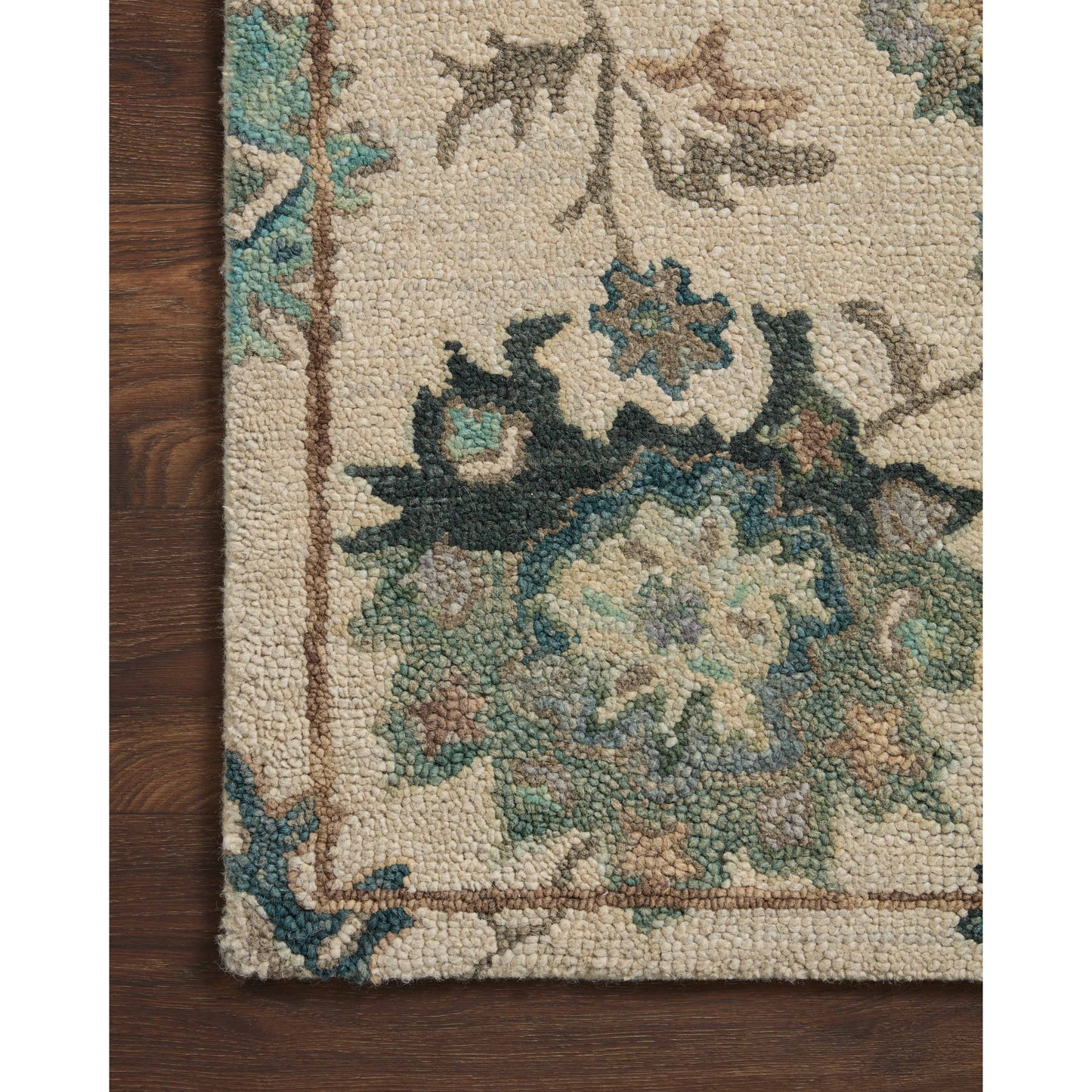 Tapis floral Alexander Home Megan crocheté à la main 100 % laine