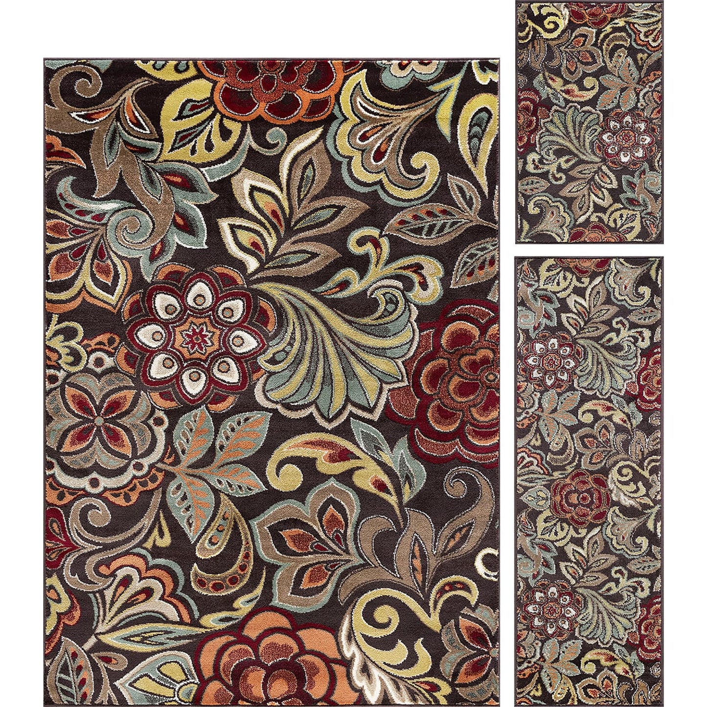 Decora Farmhouse Floral Indoor Area Rug