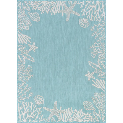 Tapis d'intérieur/extérieur à imprimé graphique côtier Exo