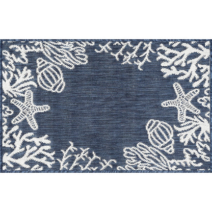 Tapis d'intérieur/extérieur à imprimé graphique côtier Exo