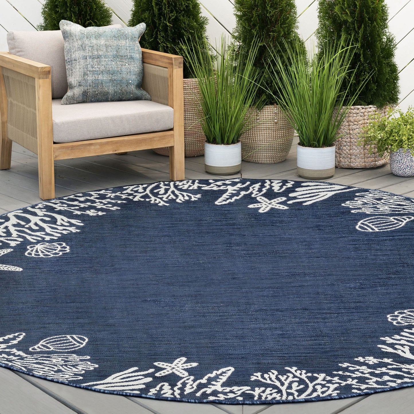 Tapis d'intérieur/extérieur à imprimé graphique côtier Exo