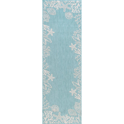 Tapis d'intérieur/extérieur à imprimé graphique côtier Exo